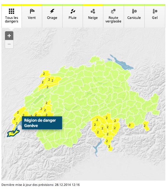 Danger conditions Geneva
