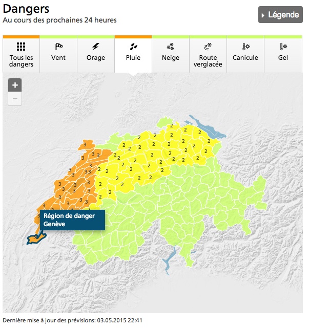 Dangerous conditions for Western Switzerland