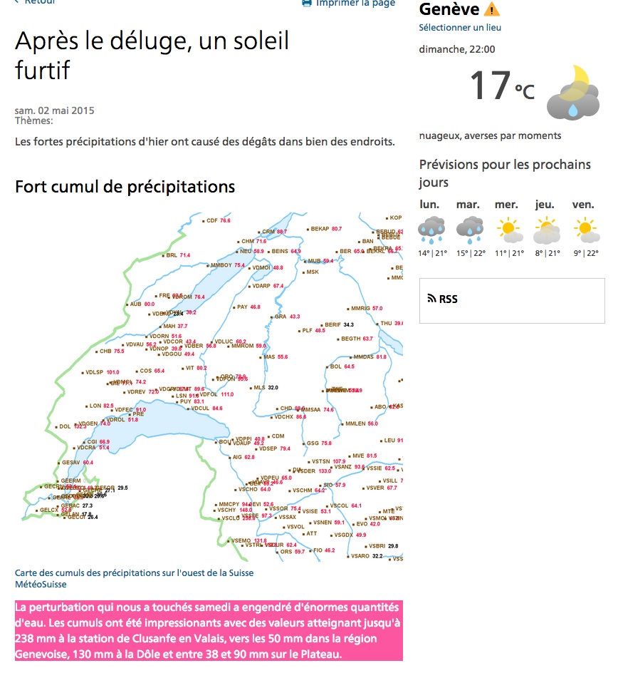 water dropped around Lake Geneva
